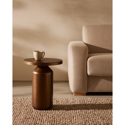 Malya metal round side table in brushed copper, Ã˜ 40.5 cm
