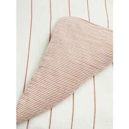 John Lewis Hayle Pure Cotton Gauze Reversible Stripe Bedding Multi | W135 x L200cm