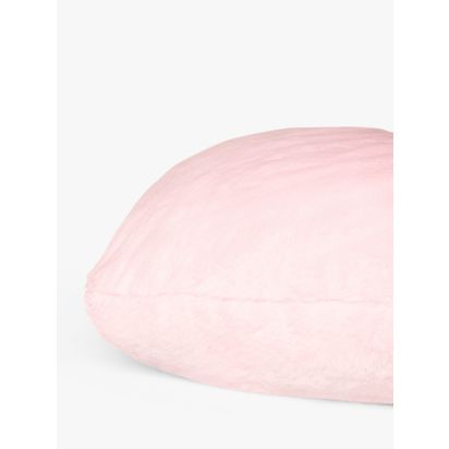 John Lewis Kids' Faux Fur Heart Cushion Pale Pink | H39 x W30 x D9.5cm