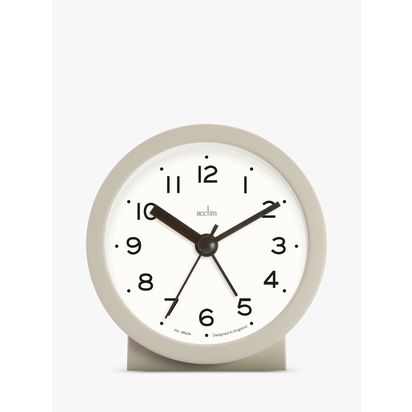 Acctim Mia Analogue Alarm Clock Mocha | H8.9 x W8.7 x D4cm