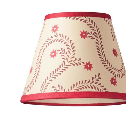 18cm pendant shade in wine and crimson hand blocked 'Wiggly Stars' by Ellen Merchant