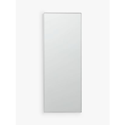 John Lewis Scandi Metal Frame Rectangular Hall Mirror, 122 x 46cm Silver | 122 x 46 x 2.5cm