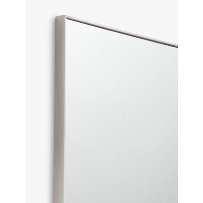 John Lewis Scandi Metal Frame Rectangular Hall Mirror, 122 x 46cm Silver | 122 x 46 x 2.5cm