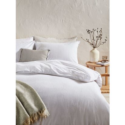 John Lewis Ivan Woven Stripe Reversible Duvet Cover Set Multi | H0.20cm * W220.00cm * D225.00cm
