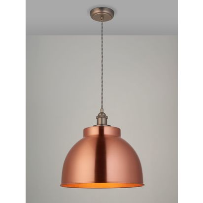 John Lewis Baldwin Large Pendant Ceiling Light Brushed Copper | H140 x Dia.33cm