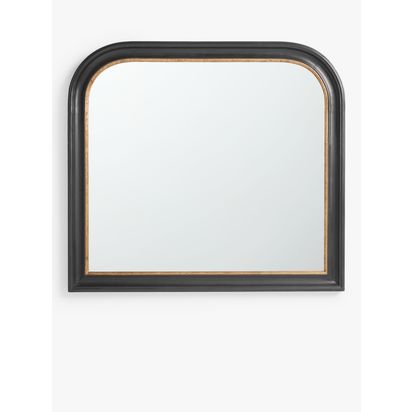 John Lewis Georgian Overmantle Wood Mirror, 95 x 105cm, Black/Gold Black/Gold | H95 x W105 x D3.8cm