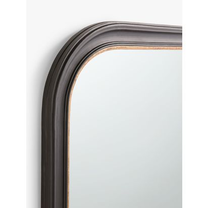 John Lewis Georgian Overmantel Wood Mirror, 95 x 105cm, Black/Gold Black/Gold | H95 x W105 x D3.8cm