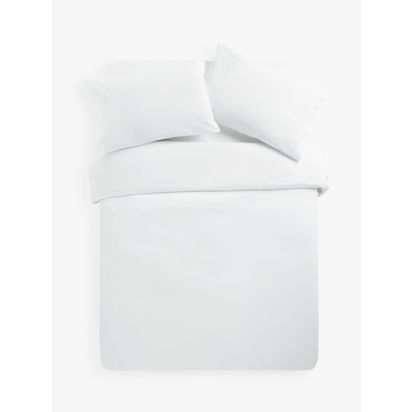 John Lewis Soft & Silky Egyptian Cotton Sateen 400 Thread Count Bedding White | H90 x W50cm