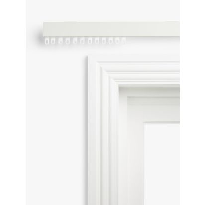 John Lewis Aluminium Uncorded Heavyweight Curtain Track, White White | H5 x W4 x D350cm
