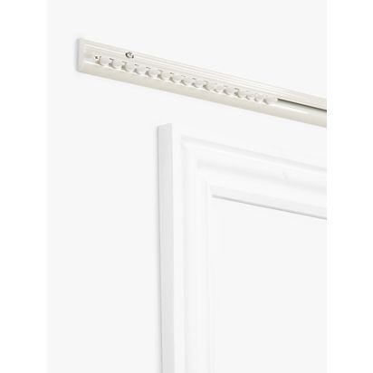 John Lewis Aluminium Slim Top Fix Uncorded Curtain Track, White White | H2 x W3.50 x D300cm