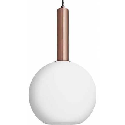 Industville Sleek Cylinder Opal Glass Globe Long Pendant Light - 9 Inch - Black Holder