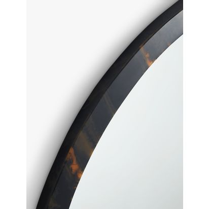 John Lewis Tortoiseshell Effect Round Wall Mirror, 60cm, Brown Brown | D1.5 x Dia.60cm