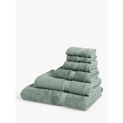 John Lewis Egyptian Cotton Towels Sage | H2 x W50 x D90cm