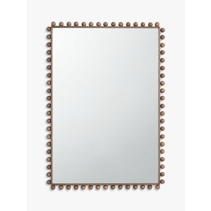 John Lewis Bobbin Rectangular Wood Frame Wall Mirror, 85 x 60cm, Natural Natural | 85 x 60 x 3.2cm