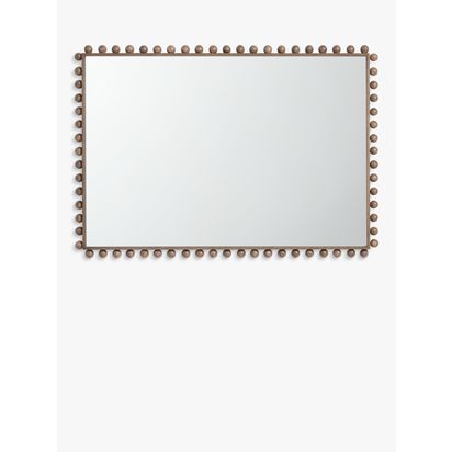 John Lewis Bobbin Rectangular Wood Frame Wall Mirror, 85 x 60cm, Natural Natural | 85 x 60 x 3.2cm