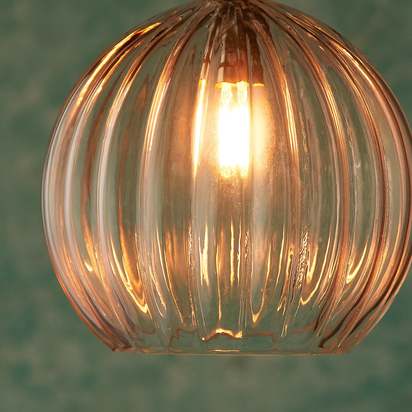 Regular Pumpkin glass shade in clear glass