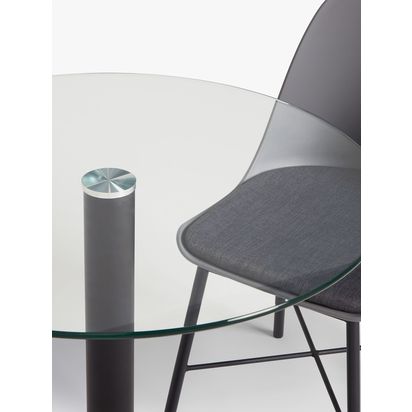 John Lewis Enzo 2 Seater Marble Dining Table, 80cm, Black Black | H76 x W80 x D87cm