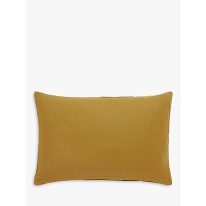 John Lewis Corded Texture Cushion, Ochre Ochre | H40 x L60cm