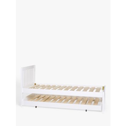 John Lewis Wilton Trundle Guest Bed Frame, Single White | Bed frame: H99.5 x W98.5 x D203.8cm