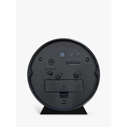 Jones Clocks Daybreak Quartz Analogue Alarm Clock Black | H12 x W11.1 x D4cm