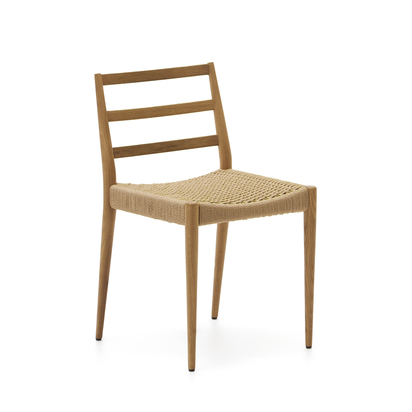 Analy chair in solid oak wood with natural finish and rope seat FSC Mix Credit