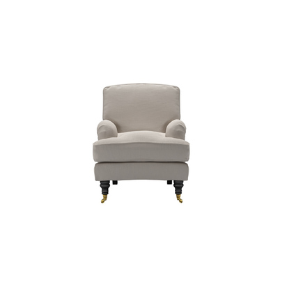 Bluebell Small Armchair in Stone Brushed Linen Cotton
