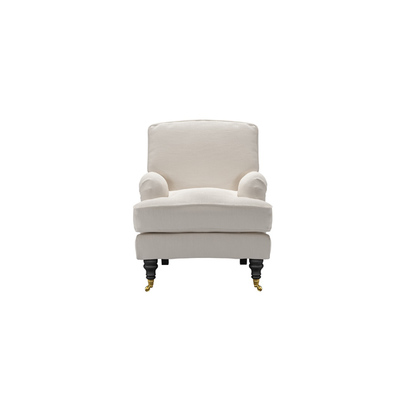 Bluebell Small Armchair in Taupe Brushed Linen Cotton