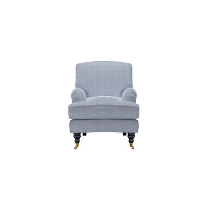 Bluebell Small Armchair in Uniform House Herringbone Weave