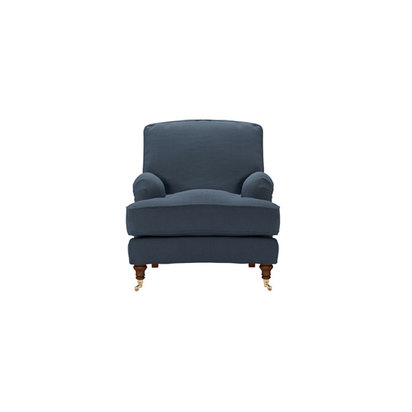 Bluebell Armchair in Midnight Blue Brushed Linen Cotton