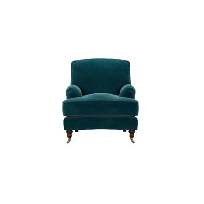 Bluebell Armchair in Deep Turquoise Cotton Matt Velvet