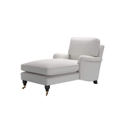 Bluebell Chaise Armchair in Alabaster Brushed Linen Cotton