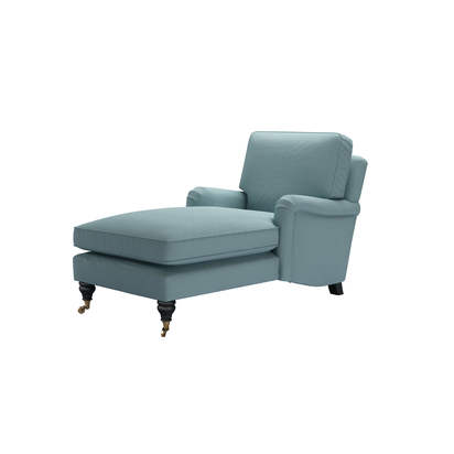 Bluebell Chaise Armchair in Lagoon Brushed Linen Cotton