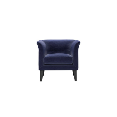 Fingal Armchair in Prussian Blue Cotton Matt Velvet