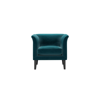 Fingal Armchair in Deep Turquoise Cotton Matt Velvet