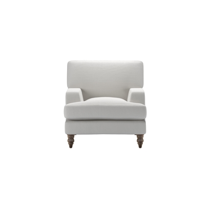 Isla Small Armchair in Alabaster Brushed Linen Cotton