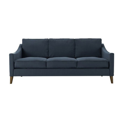 Iggy 3 Seat Sofa in Midnight Blue Brushed Linen Cotton