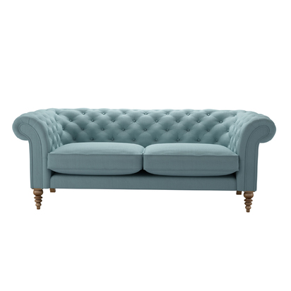 Oscar 3 Seat Sofa in Lagoon Brushed Linen Cotton