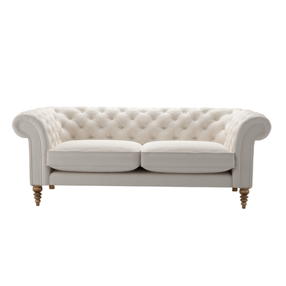 Oscar 3 Seat Sofa in Taupe Brushed Linen Cotton