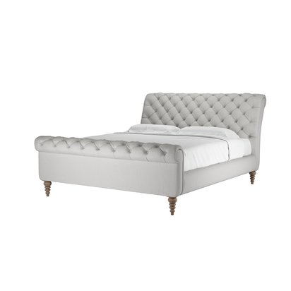 Knightsbridge Super King Bed in Alabaster Brushed Linen Cotton