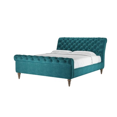 Knightsbridge Super King Bed in Neptune Smart Velvet