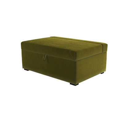 Henry Single Bed in Box in Olive Cotton Matt Velvet