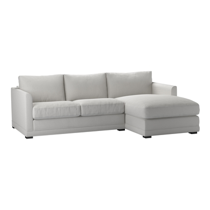 Aissa Small RHF Chaise Sofa in Alabaster Brushed Linen Cotton