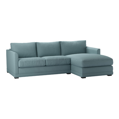 Aissa Small RHF Chaise Sofa in Lagoon Brushed Linen Cotton