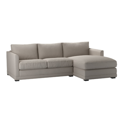 Aissa Small RHF Chaise Sofa in Stone Brushed Linen Cotton