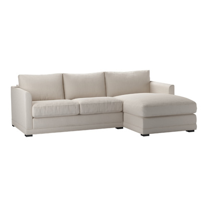 Aissa Small RHF Chaise Sofa in Taupe Brushed Linen Cotton