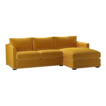 Aissa Small RHF Chaise Sofa in Butterscotch Cotton Matt Velvet