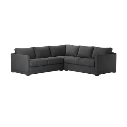 Aissa Small Corner Sofa in Charcoal Brushed Linen Cotton