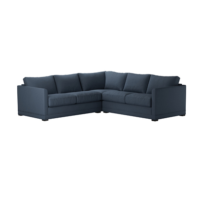 Aissa Small Corner Sofa in Midnight Blue Brushed Linen Cotton