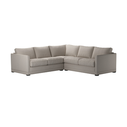 Aissa Small Corner Sofa in Stone Brushed Linen Cotton