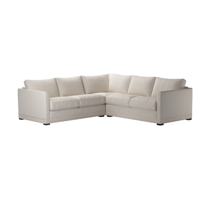 Aissa Small Corner Sofa in Taupe Brushed Linen Cotton